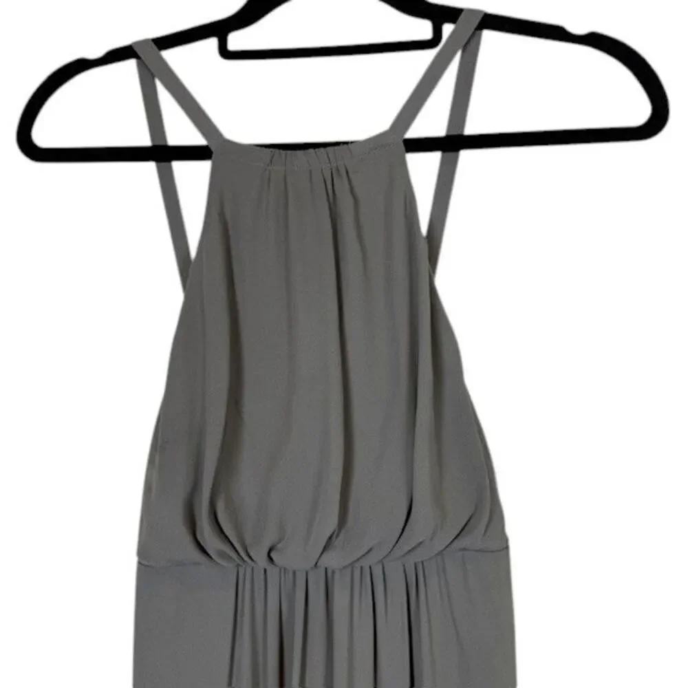 Show Me Your Mumu Amanda Maxi Dress Halter Neck Elastic Back Sage / Gray Size XS